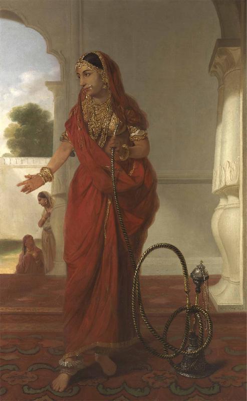Tilly Kettle Dancing Girl or An Indian Dancing Girl with a Hookah oil painting image